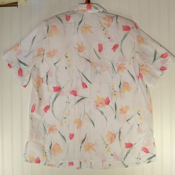 Alurson Daley 2, White Floral Button Up Shirt, 18W - Picture 3 of 4